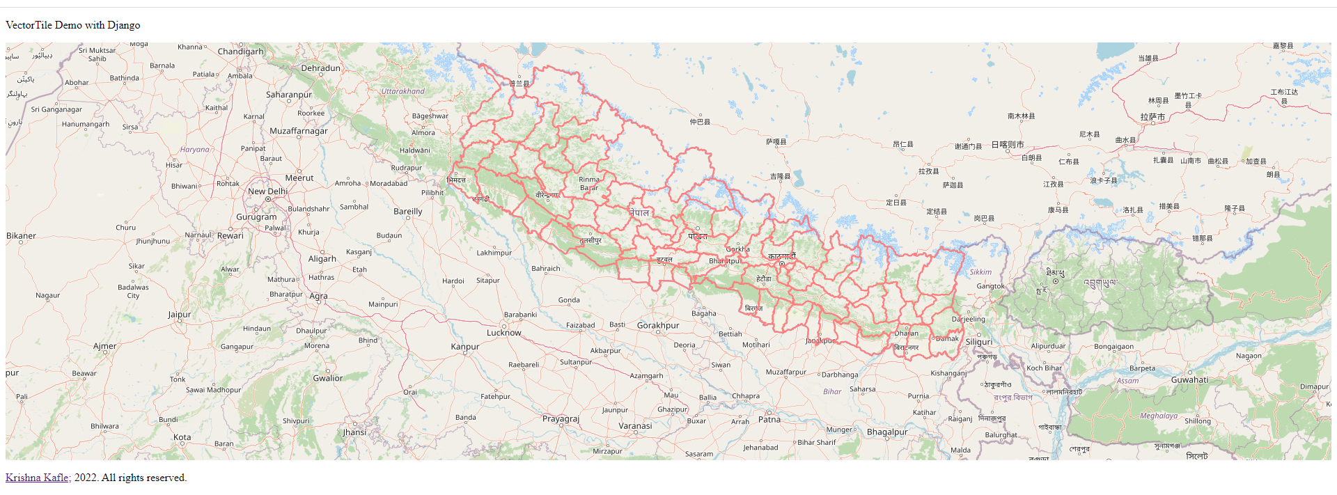 Vector tiles with Django for developing GIS web applications